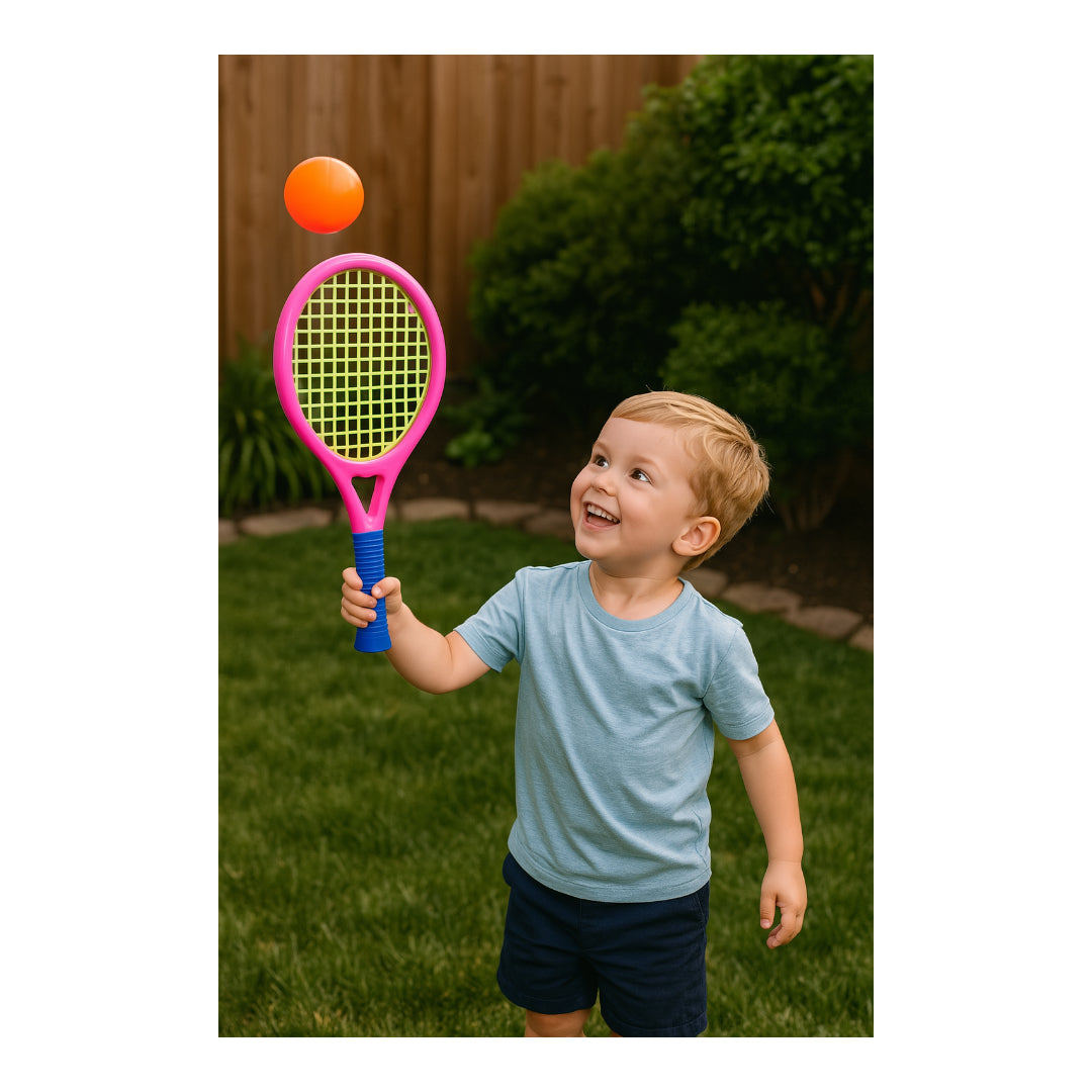 Children’s Outdoor Tennis Racket Sport Set – 2 Rackets with Ball & Shuttlecock