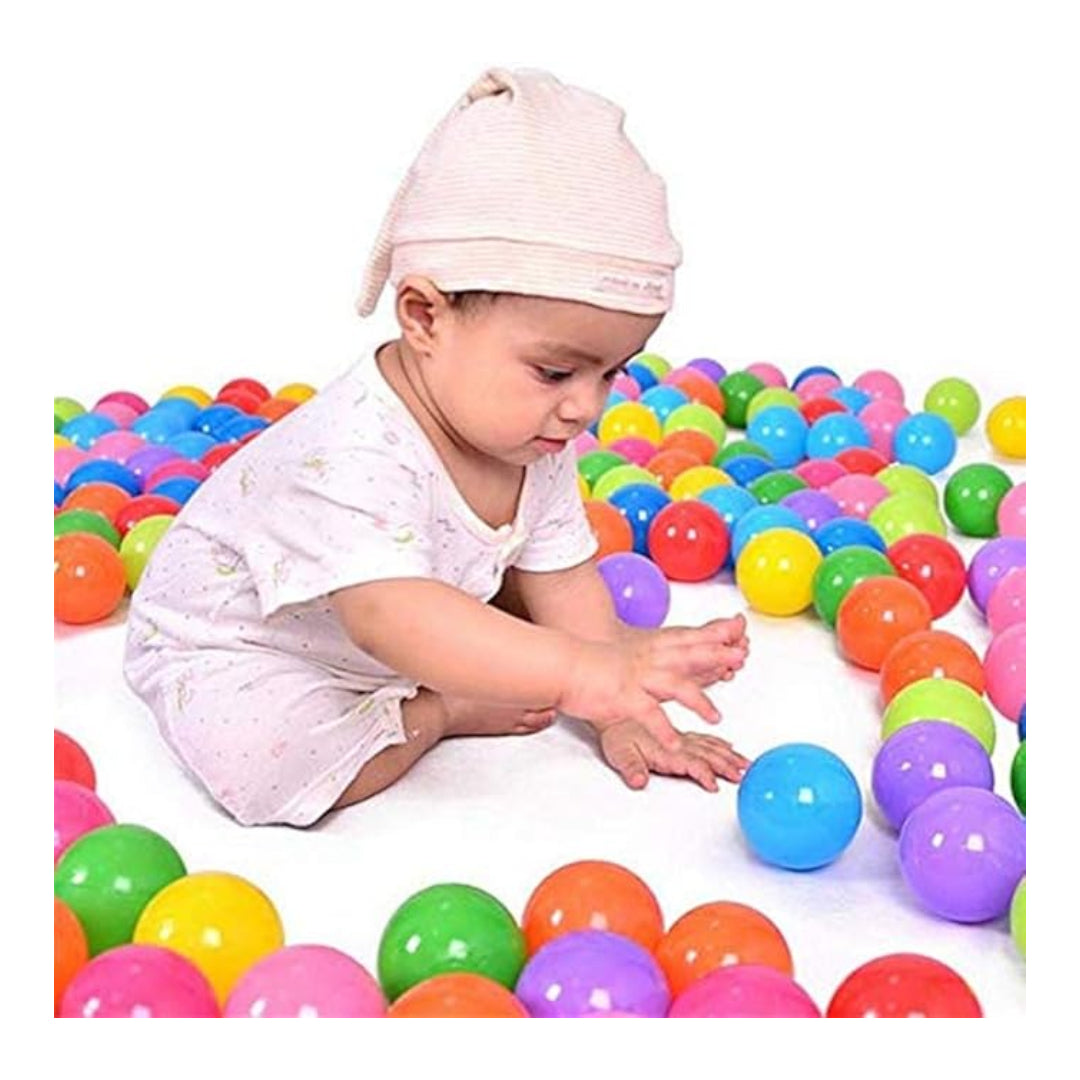 Plastic Play Balls for Kids Multicolor Ball Pit Balls in Mesh Bag (50 ball )