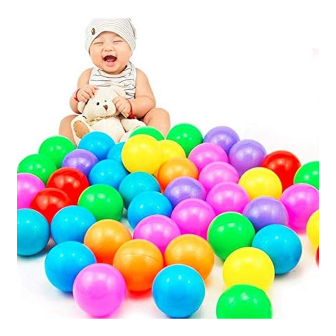 Plastic Play Balls for Kids Multicolor Ball Pit Balls in Mesh Bag (50 ball )