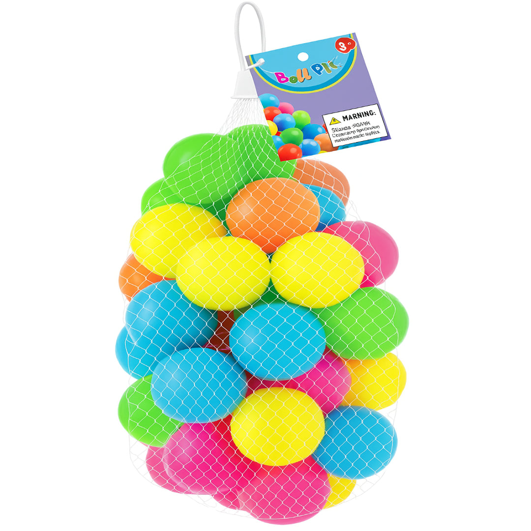 Plastic Play Balls for Kids Multicolor Ball Pit Balls in Mesh Bag (50 ball )