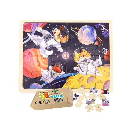 24-Piece Wooden Jigsaw Puzzle - Space Adventure