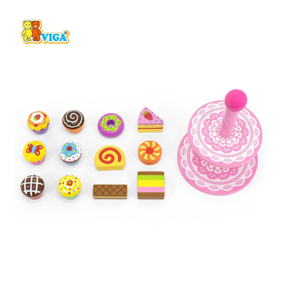 Wooden Cupcake with Stand