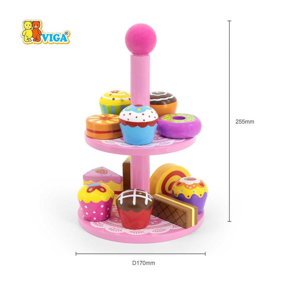 Wooden Cupcake with Stand