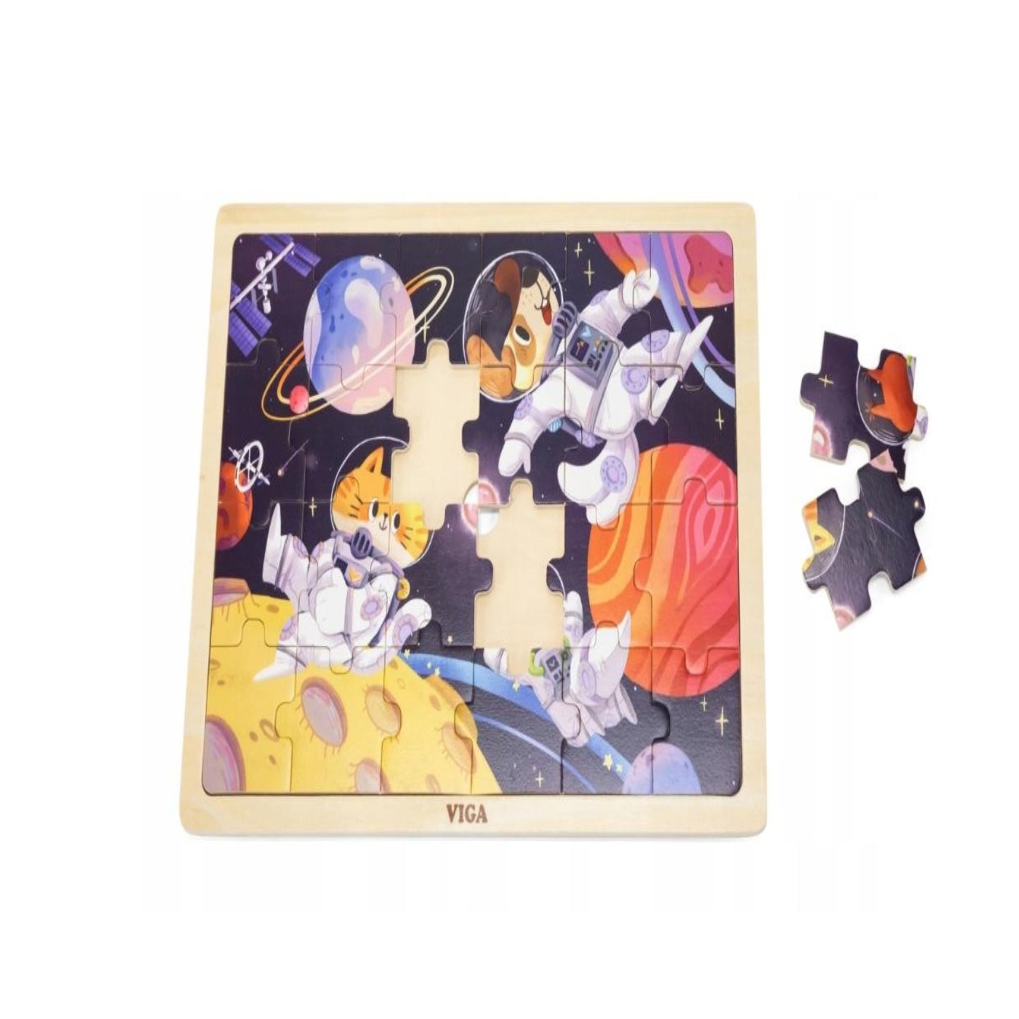 24-Piece Wooden Jigsaw Puzzle - Space Adventure