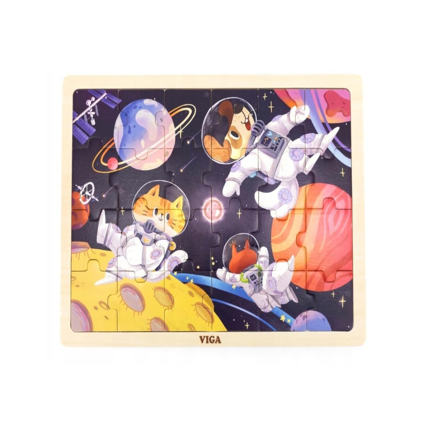 24-Piece Wooden Jigsaw Puzzle - Space Adventure