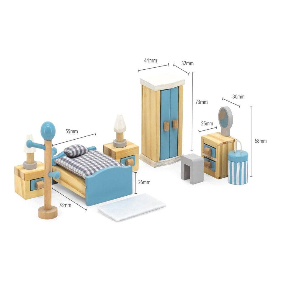 Viga Main Bedroom Dollhouse Furniture Playset