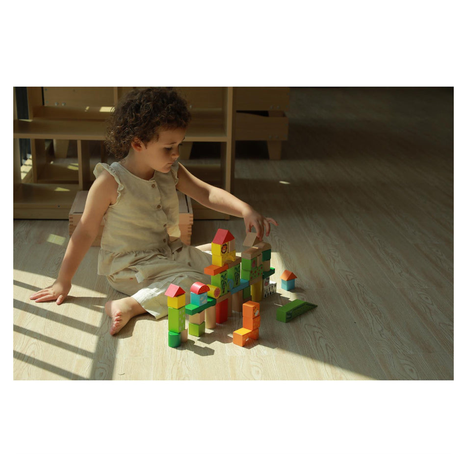 Viga Wooden Block Set - Zoo