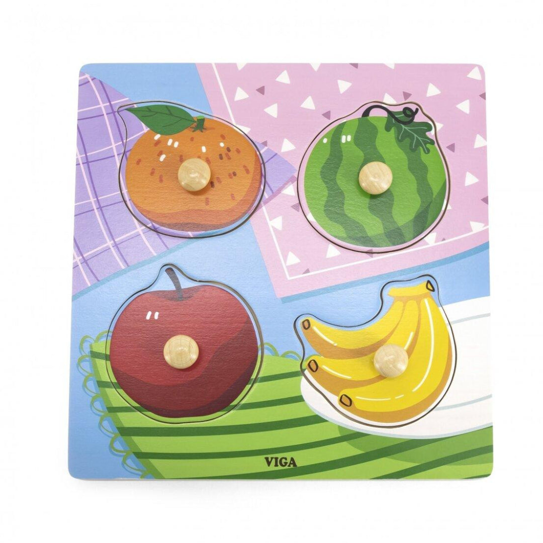 VIGA Wooden Knob Puzzle - Fruits