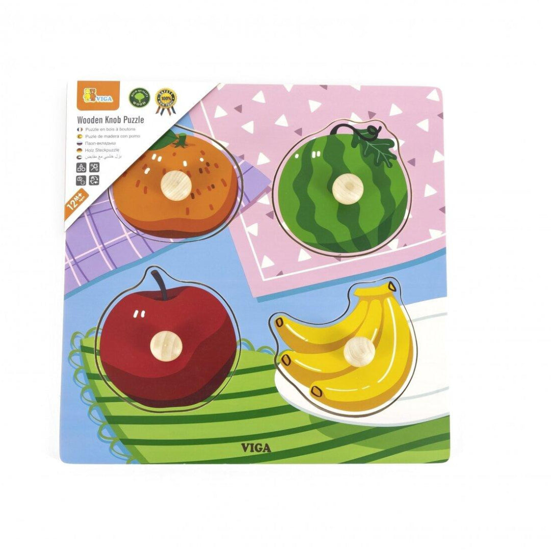 VIGA Wooden Knob Puzzle - Fruits