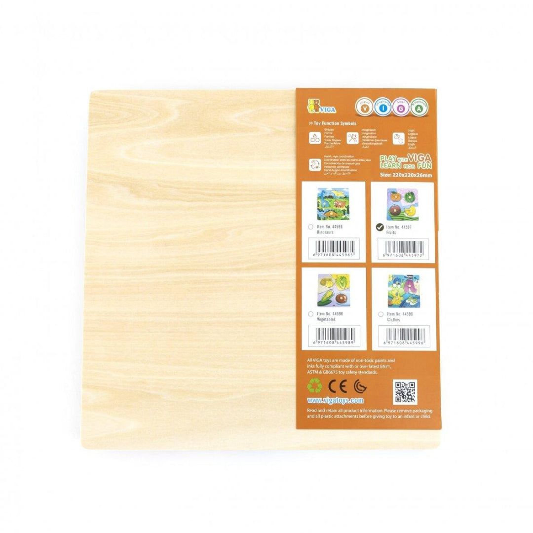 VIGA Wooden Knob Puzzle - Fruits