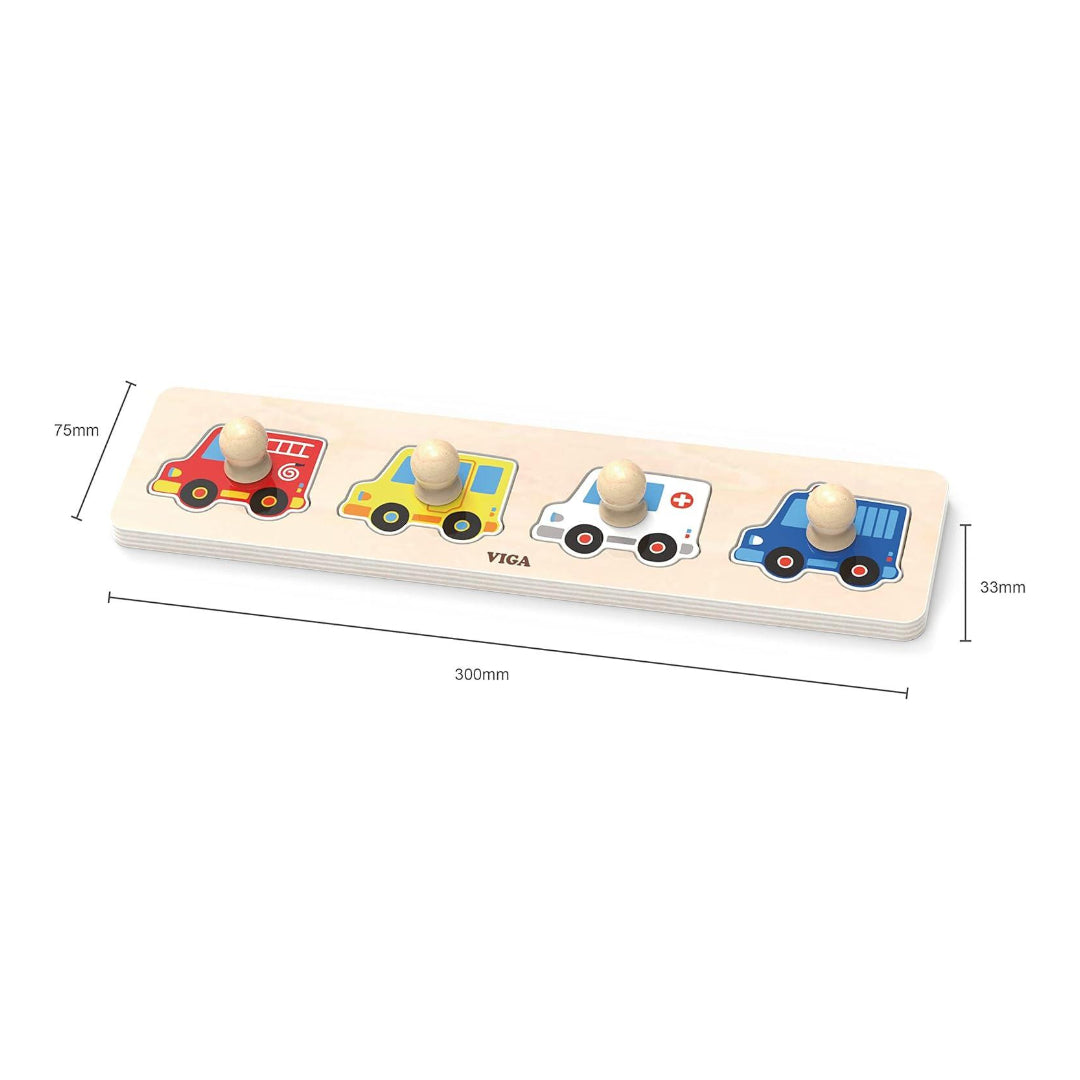 Viga Vehicles Wooden Flat Puzzle