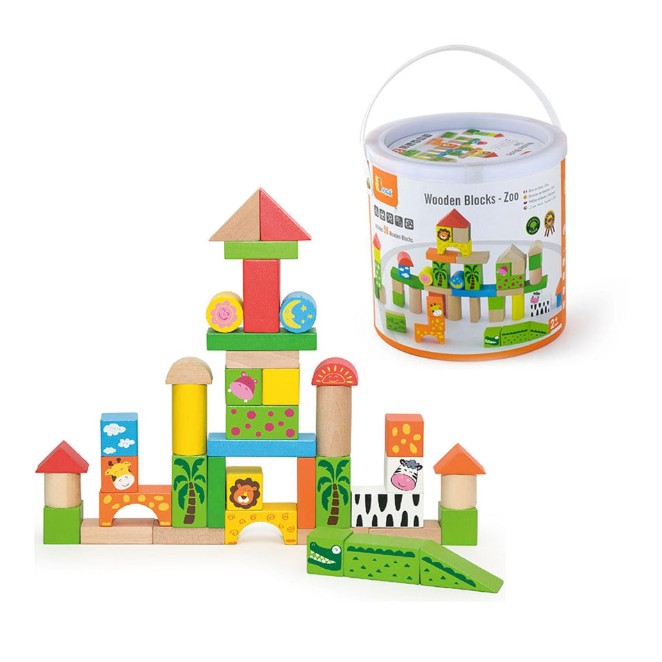 Viga Wooden Block Set - Zoo