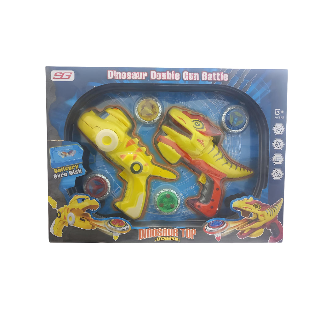 Dinosaur Double Gun Battle Gyro Disk Launcher Set