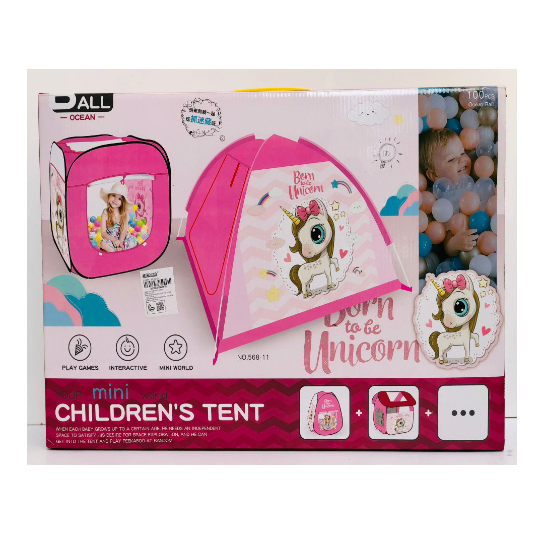 Born to Be Unicorn Mini Children’s Tent with Balls