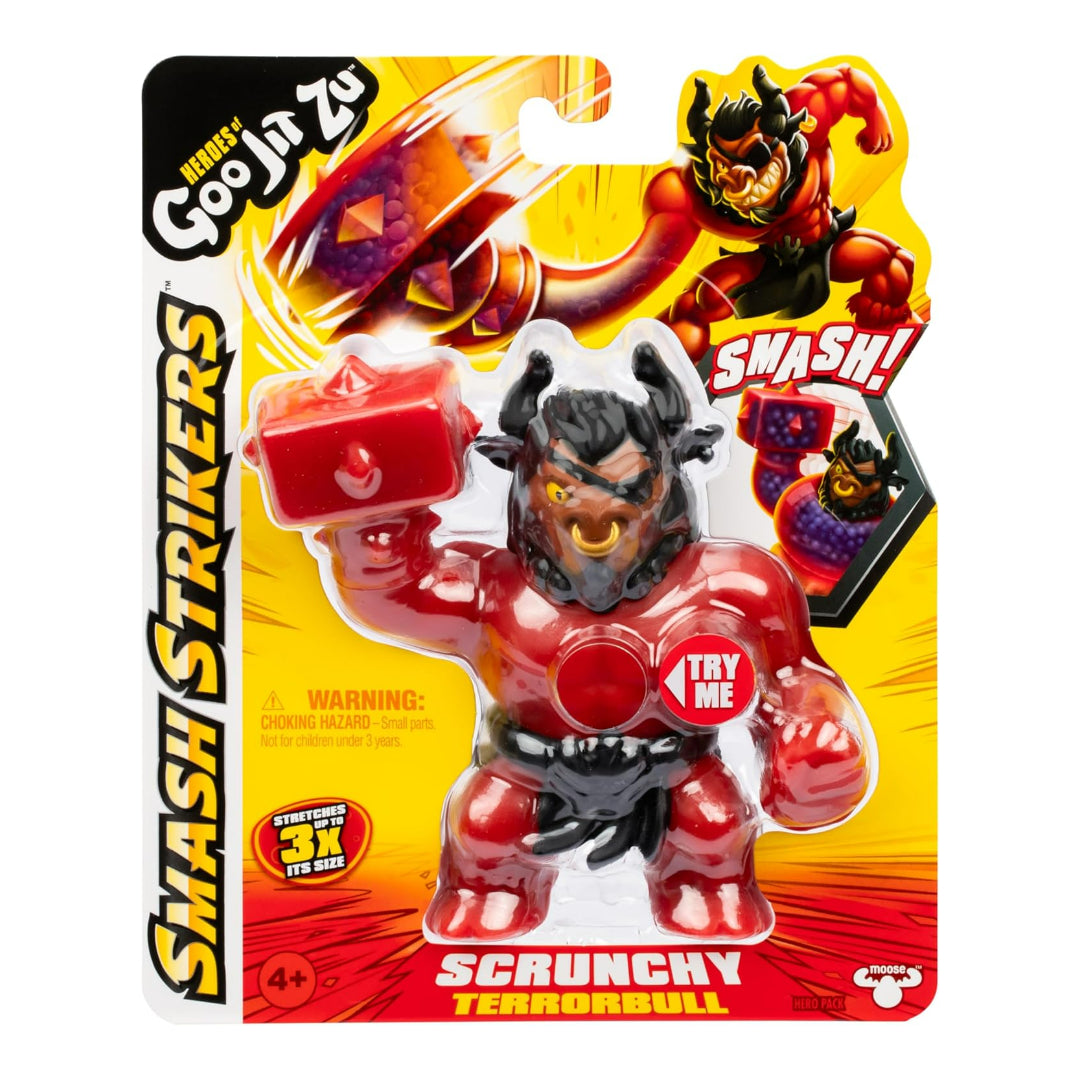 Heroes of Goo Jit Zu Smash Strikers Terrorbull Scrunchy Goo Filled Action Figure