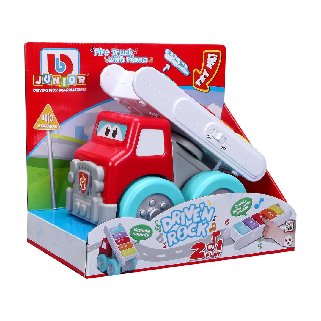 BBJunior Animagic BBJunior Drive 'N Rock Fire Truck With Piano Toy Car