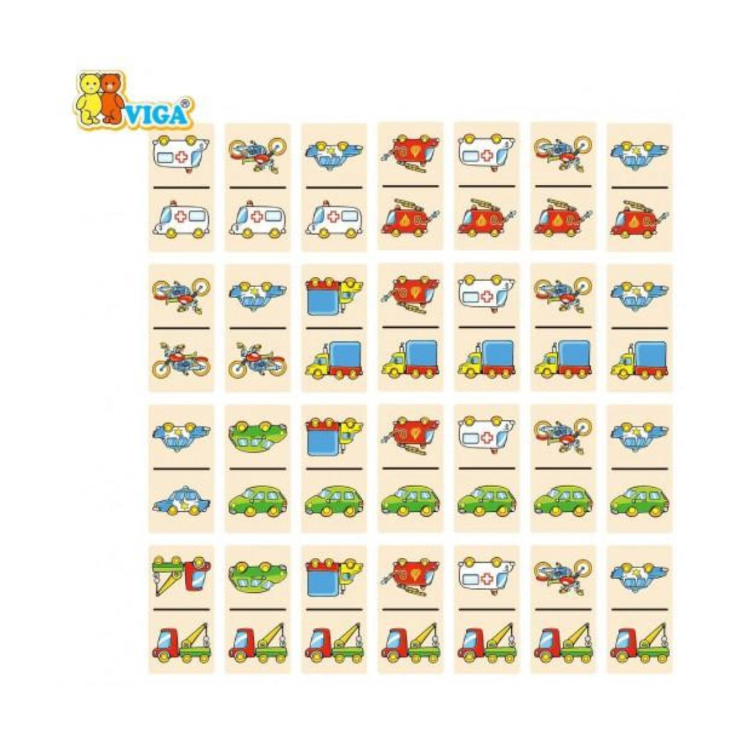 Viga Wooden Dominoes - Vehicles