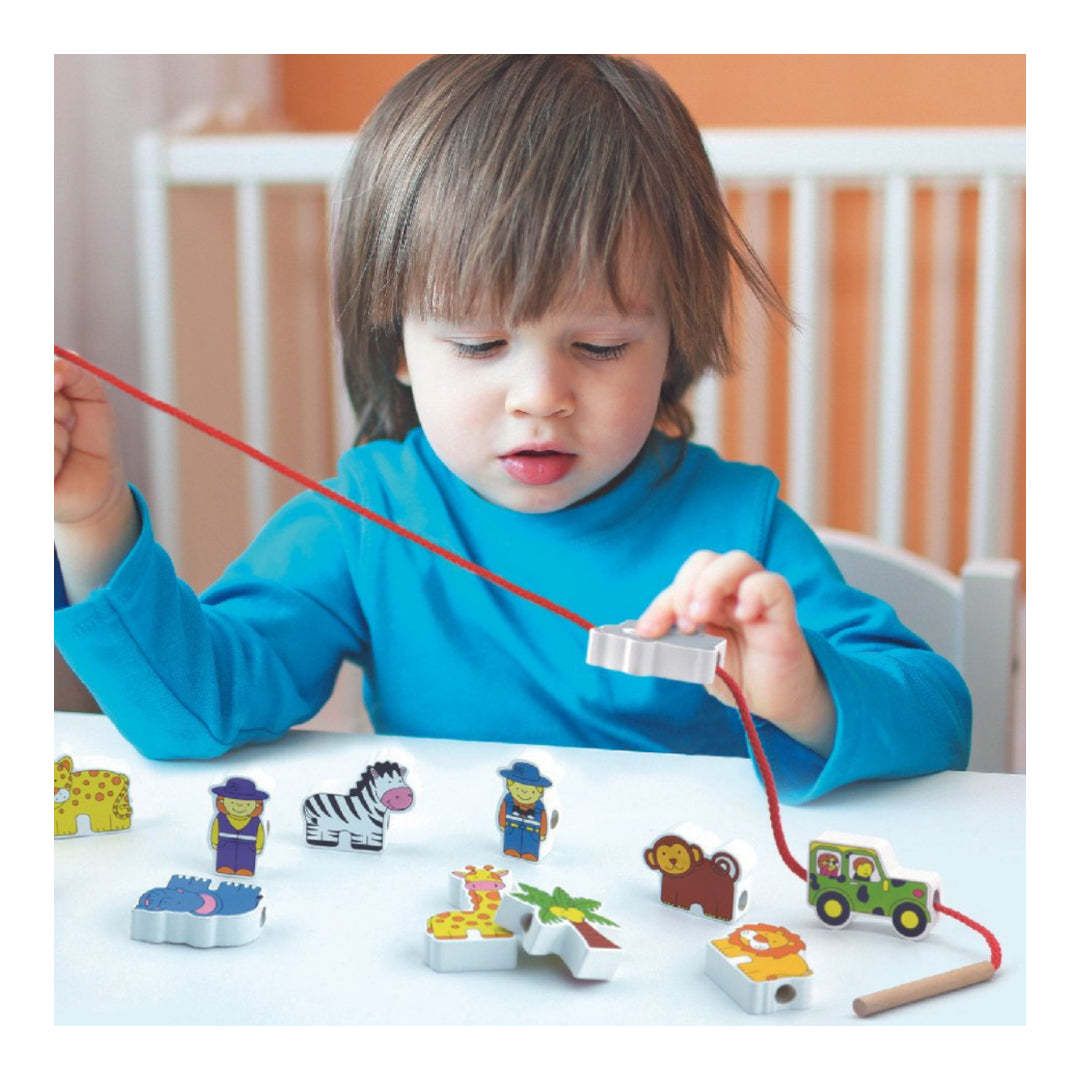 Viga Lacing Blocks - Zoo