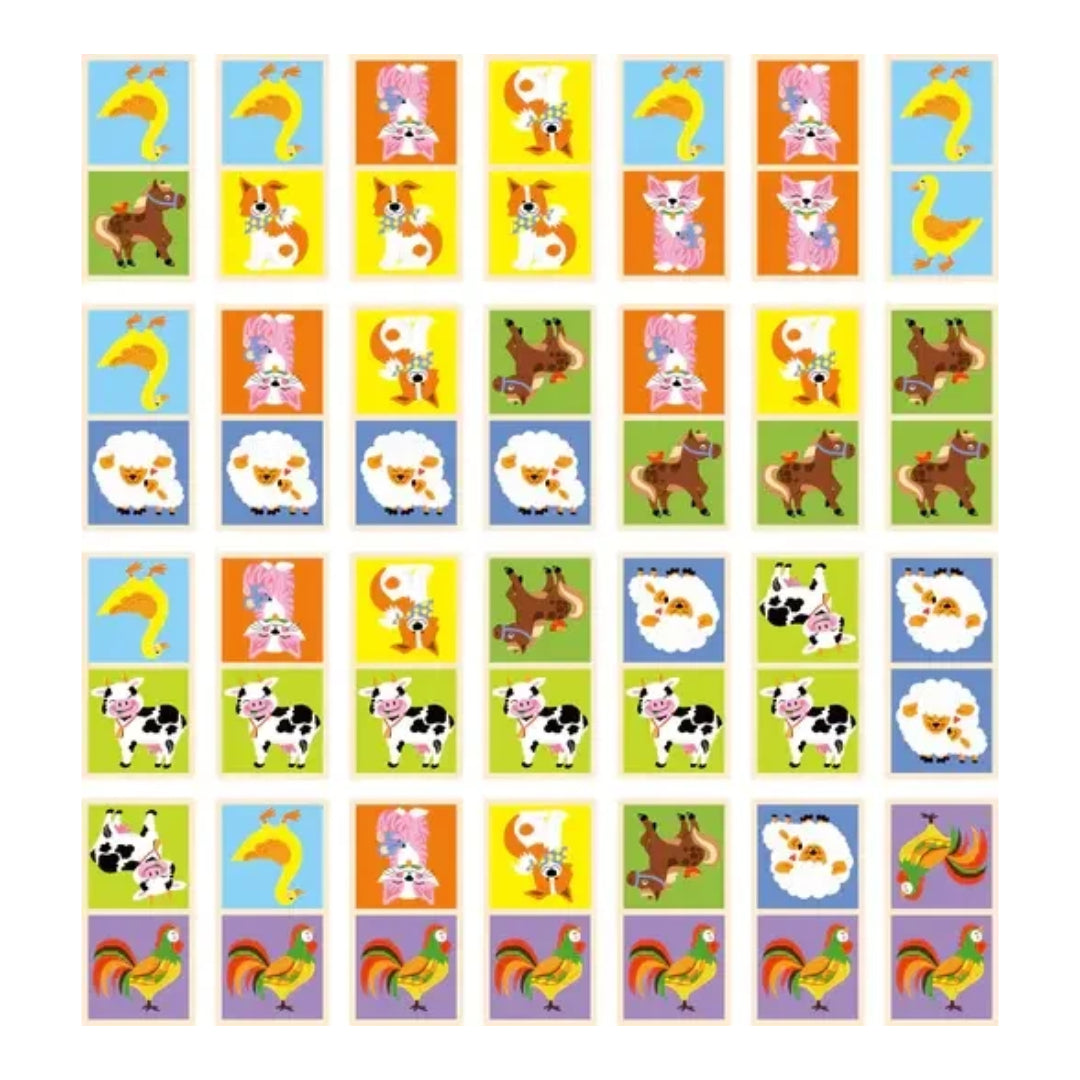 Farm Animal Wooden Dominoes