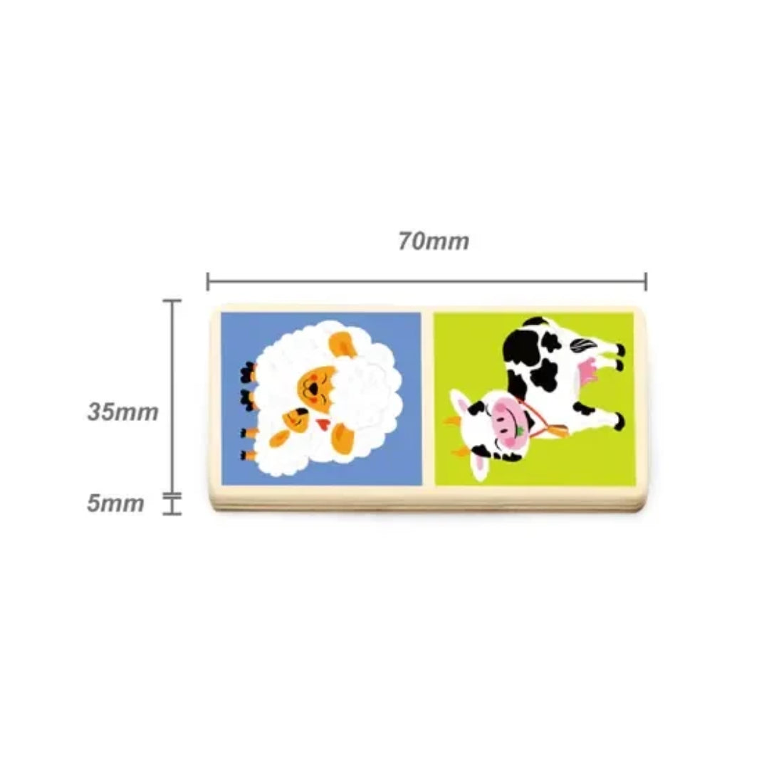 Farm Animal Wooden Dominoes