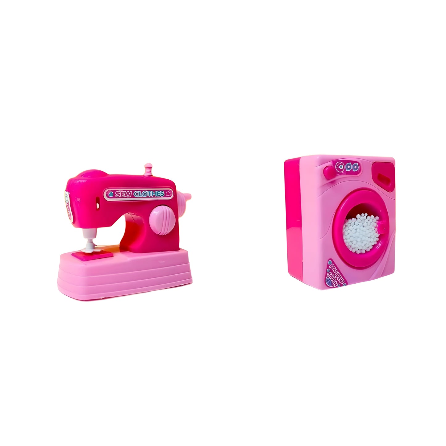 مجموعة لعبة الغسالة وآلة الخياطة مع الحركة والضوء