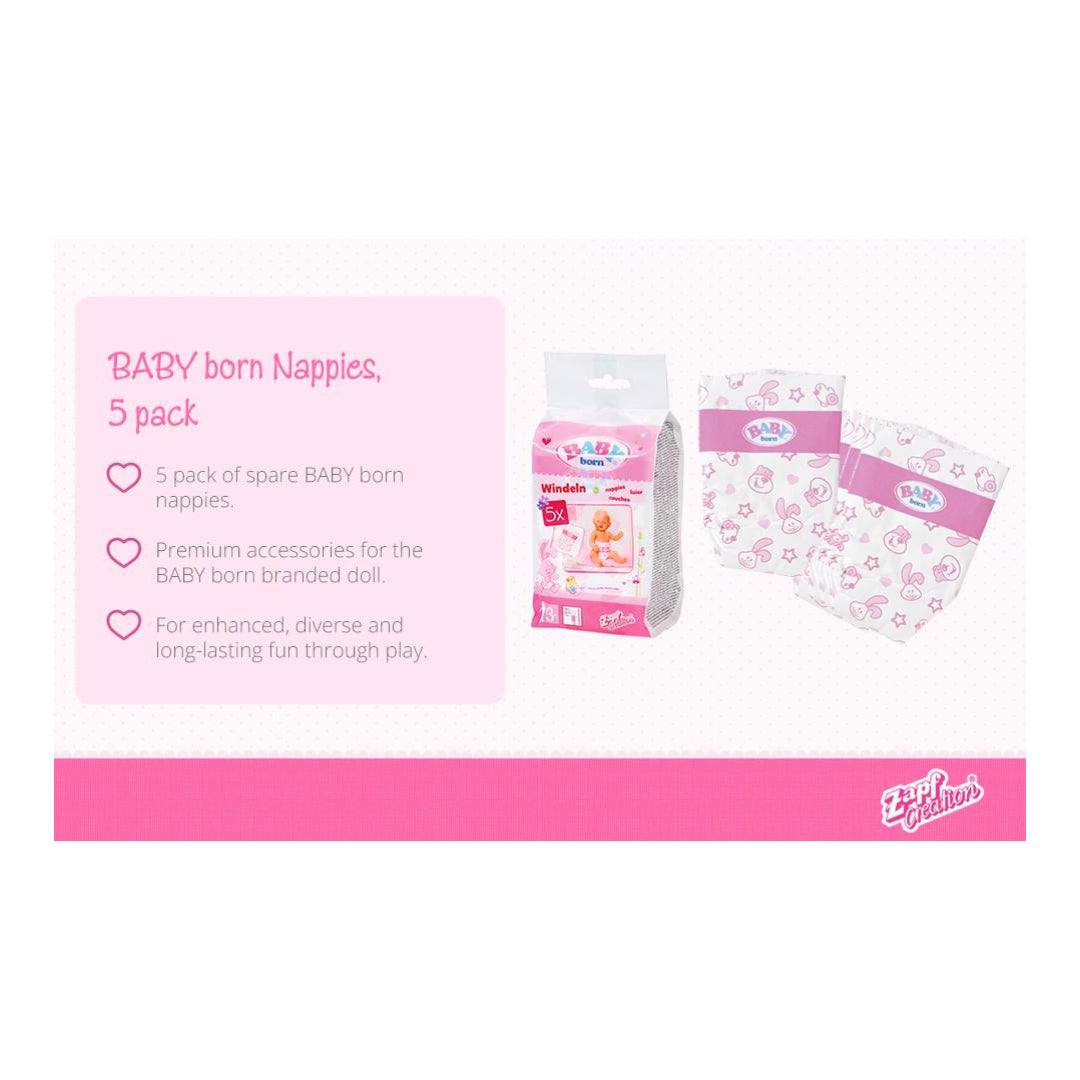 Baby Born Nappies 5 Pack