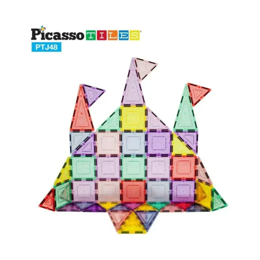 Picasso Tiles - Magnetic Pastel Glitter - 48 Pcs