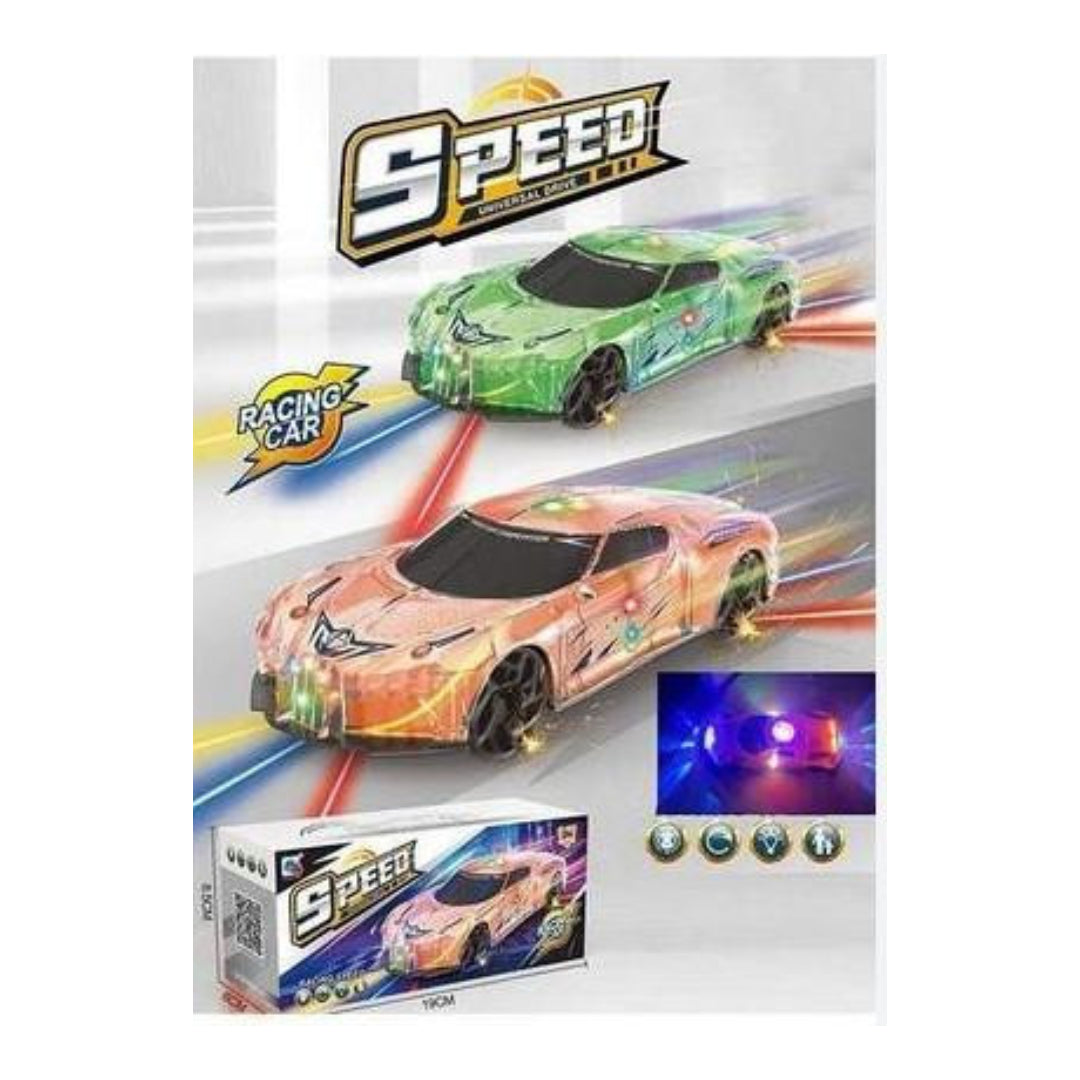 Speed Racing Car with Lights & Bump-and-Go Action