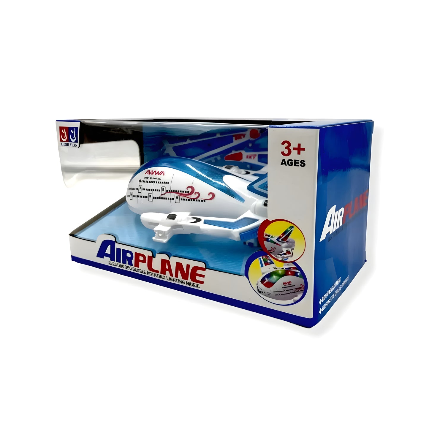 Electric Universal Airplane Toy with Lights and Sound – Bump & Go Action