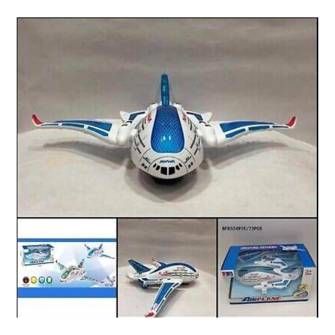 Electric Universal Airplane Toy with Lights and Sound – Bump & Go Action