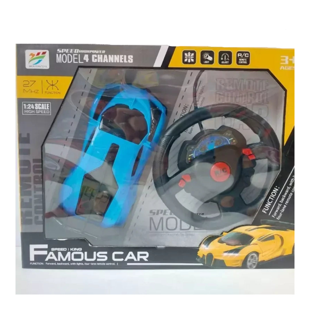Remote Control Famous Car with Steering Wheel Controller – 1:24 Scale