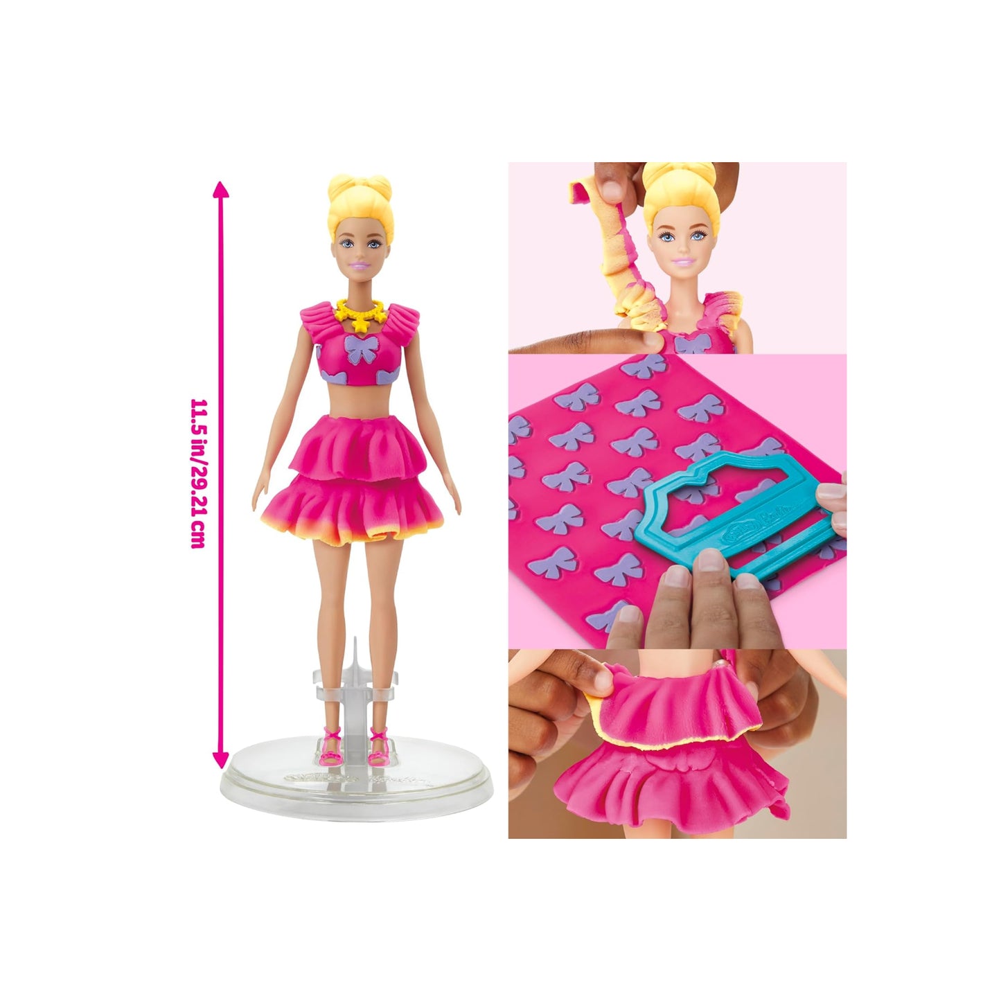 Play-Doh Barbie Ruffles and Bows Set, Make Doll Clothes with Modeling Compound