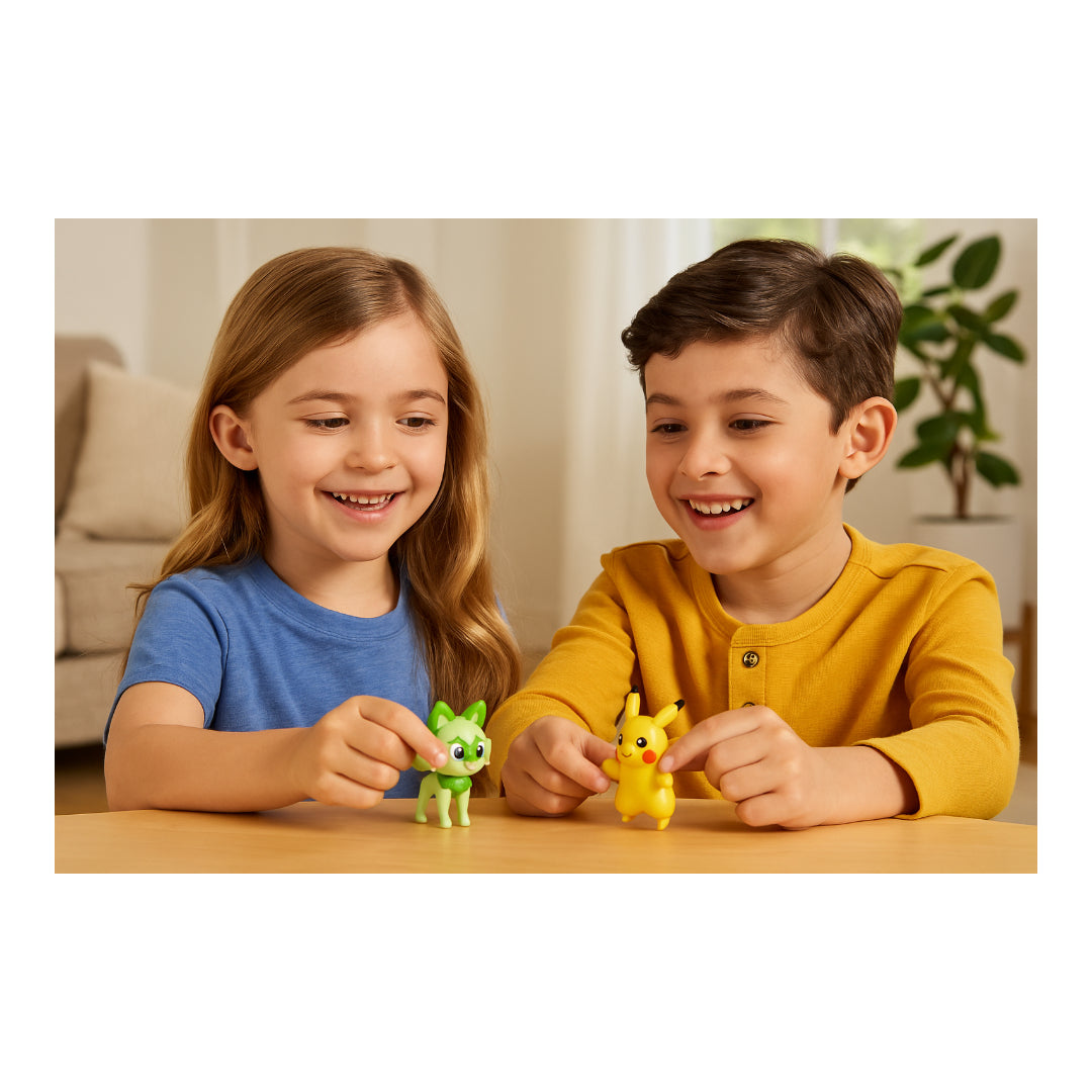 Pokemon Battle Figure Set Generation IX Sprigatito And Pikachu
