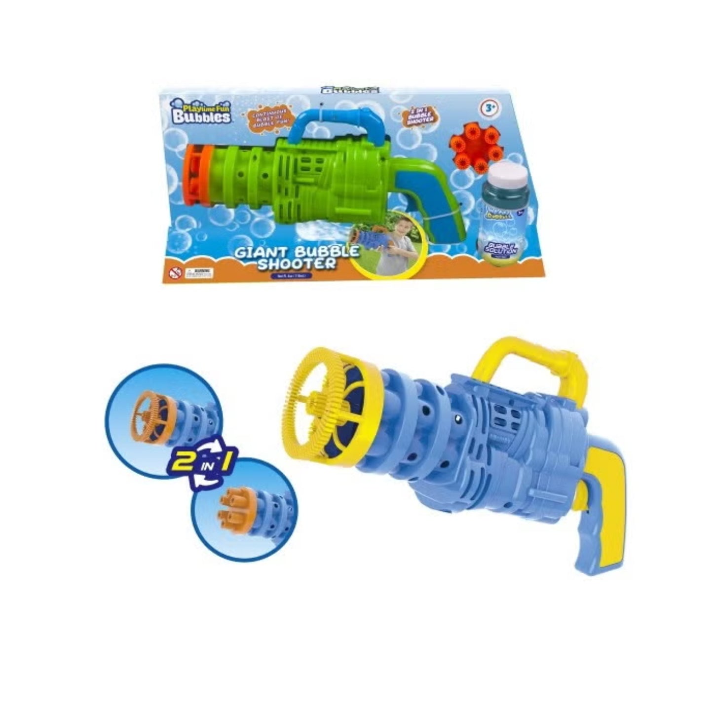 Majestic Bubbles 2 in 1 Giant Bubble Blaster Gun