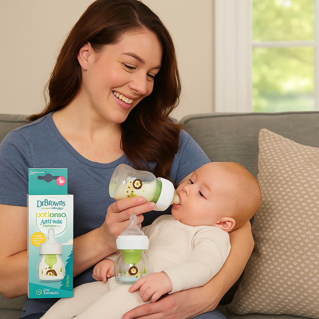 Dr Brown's 2 oz/60 mL Glass W-N Options+ Baby Bottle w/ Preemie Nipple