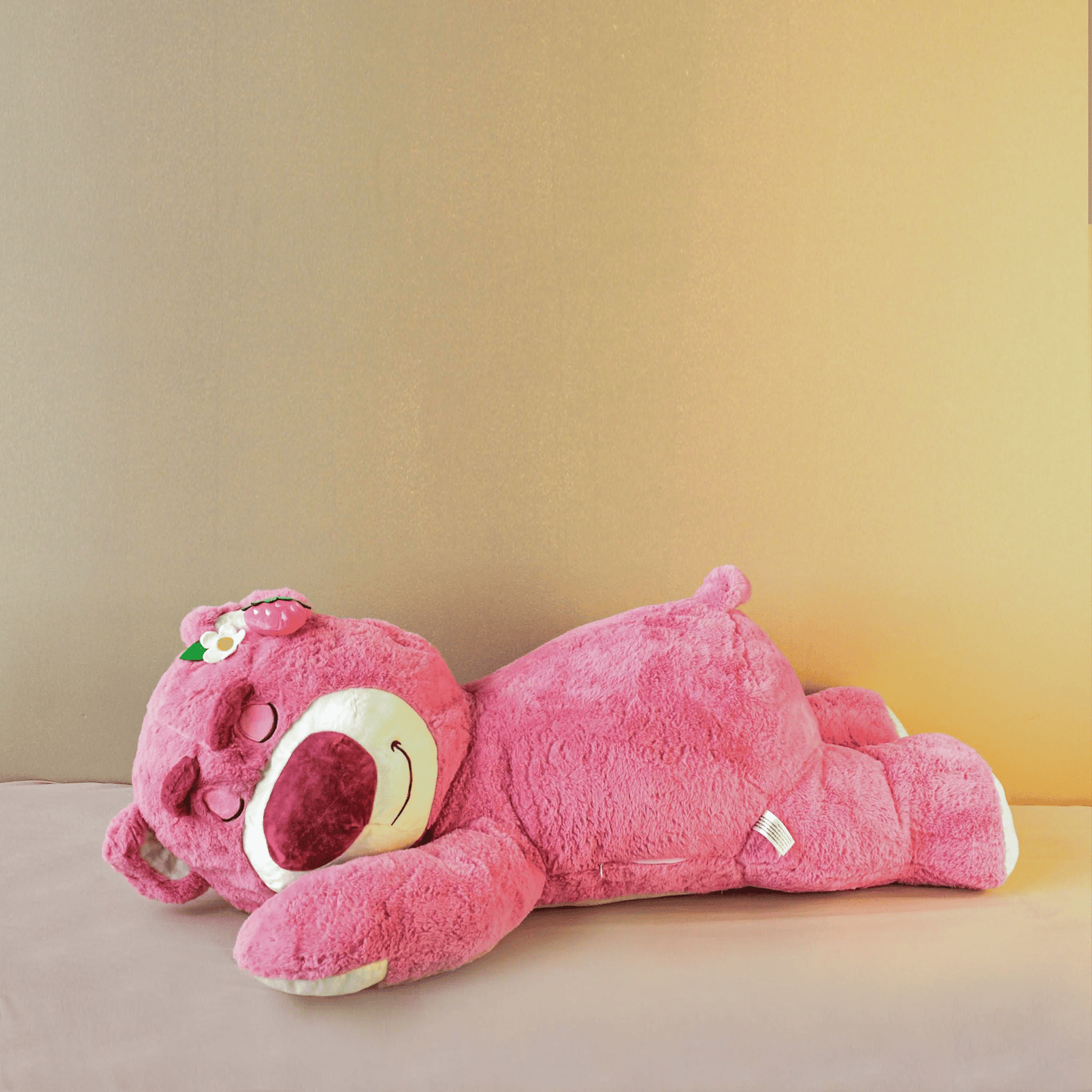 Cute Sleeping Strawberry Bear Plush Pillow. - Superpanda