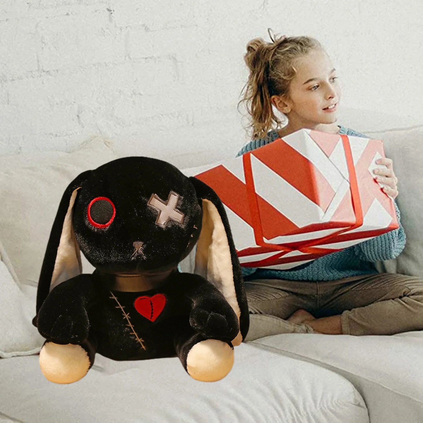 Crazy Rabbit Plush, Dreadful Bunny Stuffed Animal Long-Eared