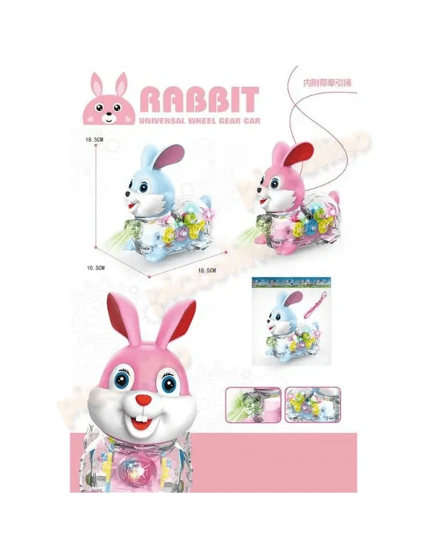 Musical Transparent Gear Rabbit Toy - Superpanda