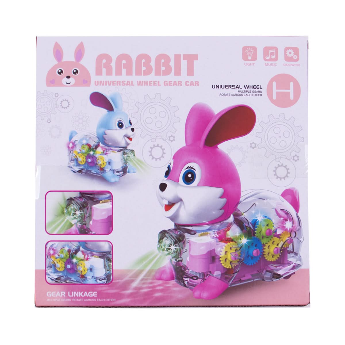 Musical Transparent Gear Rabbit Toy - Superpanda