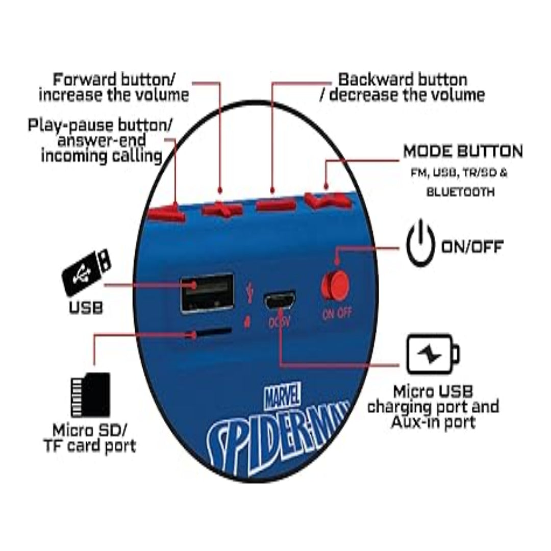 Lexibook Spider-Man Bluetooth Portable Speaker