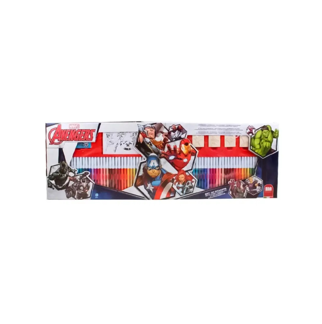 Multiprint - Avengers 60 Felt-Tip Pens Coloring Set