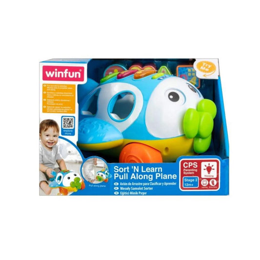 Winfun Sort 'N Learn Pull Along Plane - Superpanda