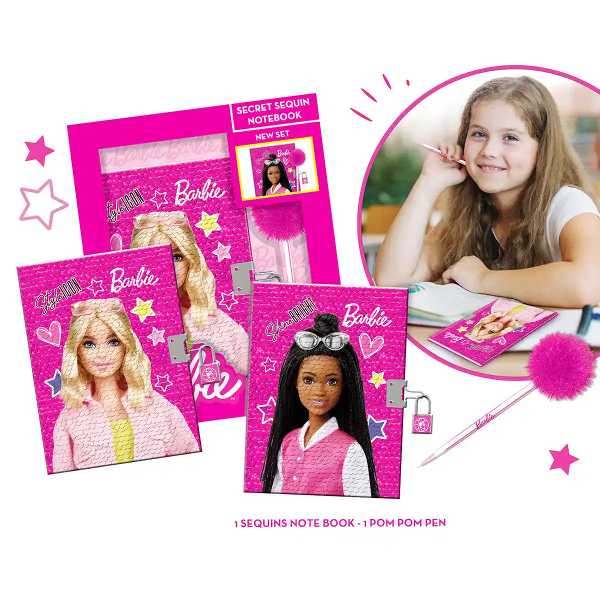 Barbie Secret Sequin Notebook