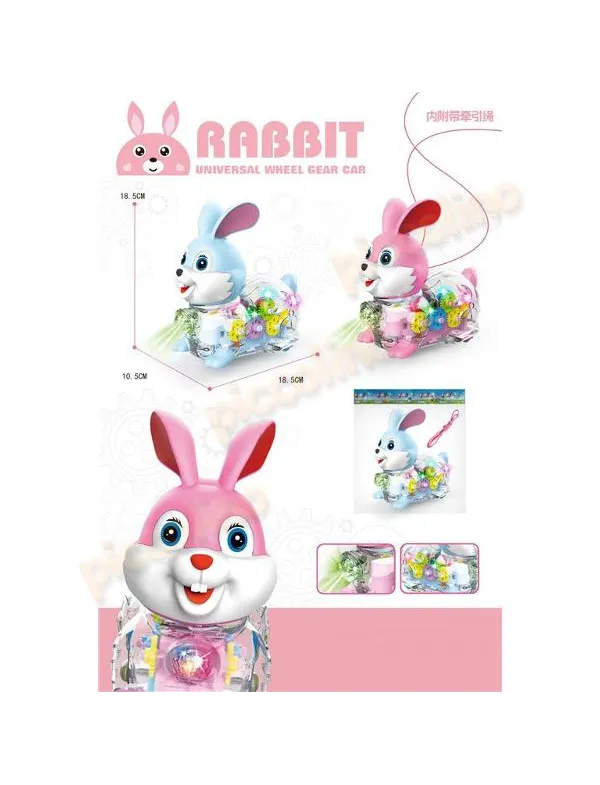 Musical Transparent Gear Rabbit Toy