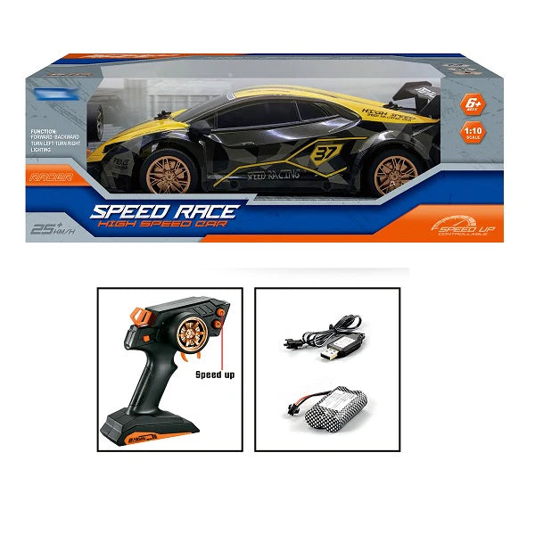 High speed remote control racing car.