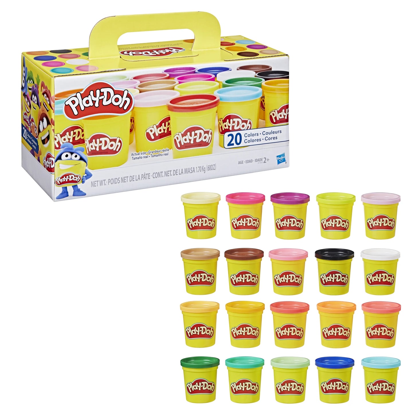 Play-Doh Super Color 20 حزمة من العلب 3 أوقية ولعب الأطفال والفنون والحرف للأطفال