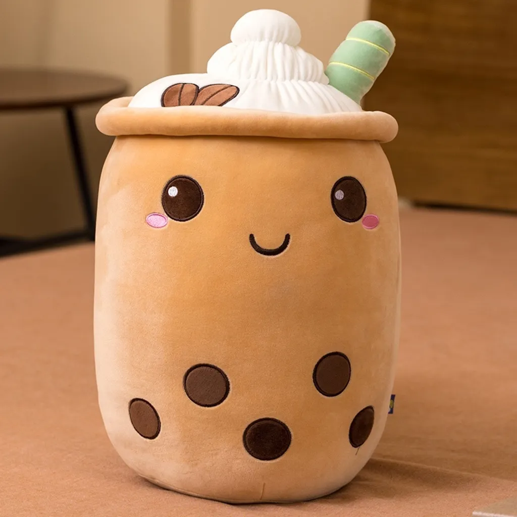 Cute Ice Cream Milk Tea Cup Plush Pillow.