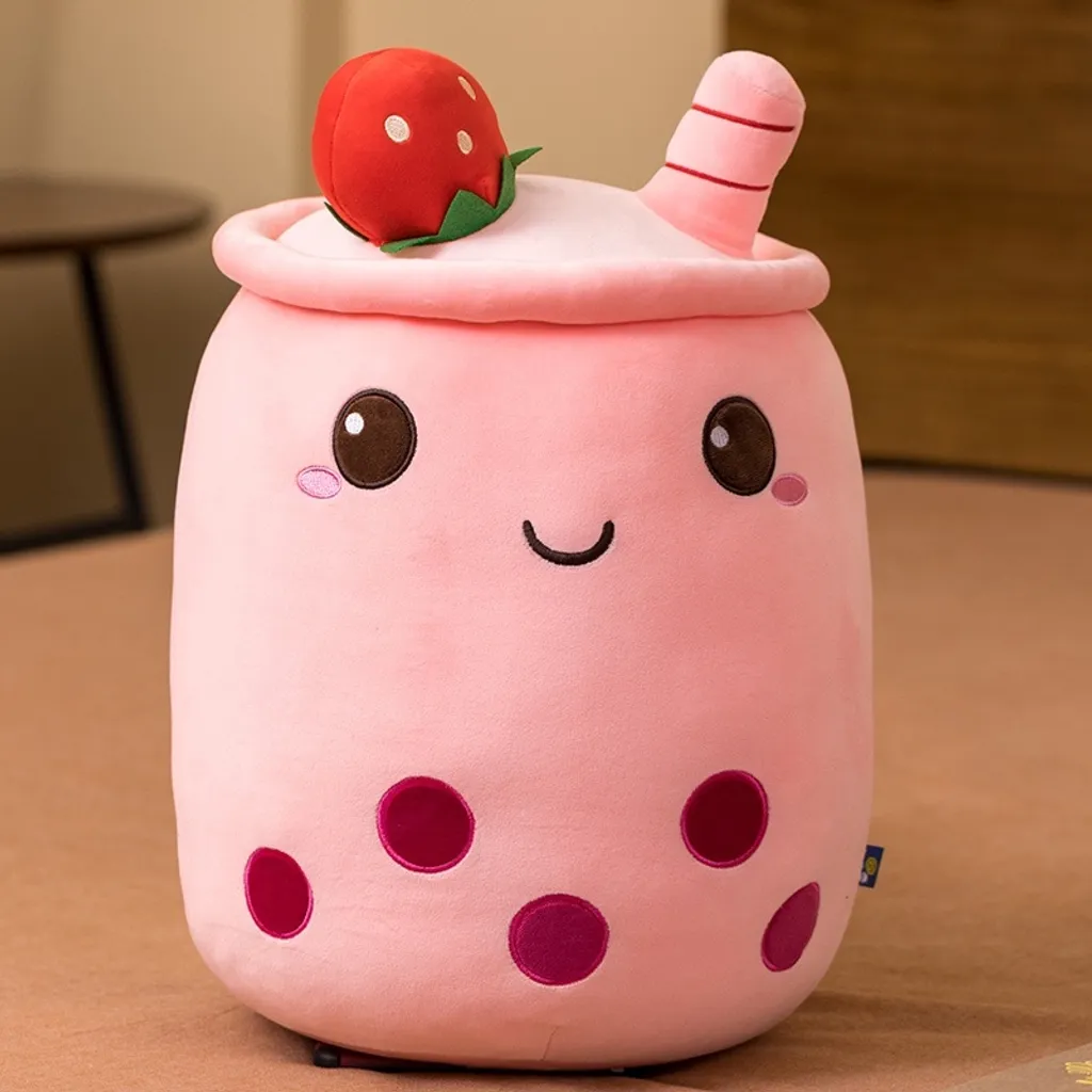 Cute Ice Cream Milk Tea Cup Plush Pillow.