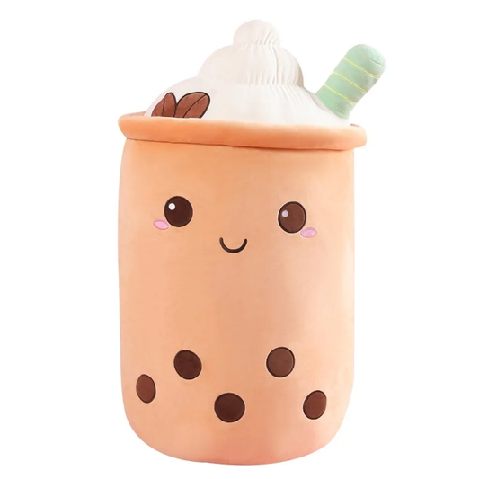 Cute Ice Cream Milk Tea Cup Plush Pillow.