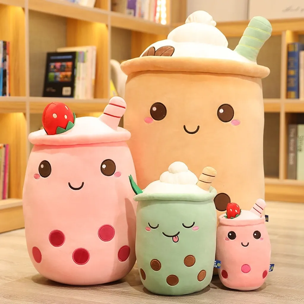 Cute Ice Cream Milk Tea Cup Plush Pillow.